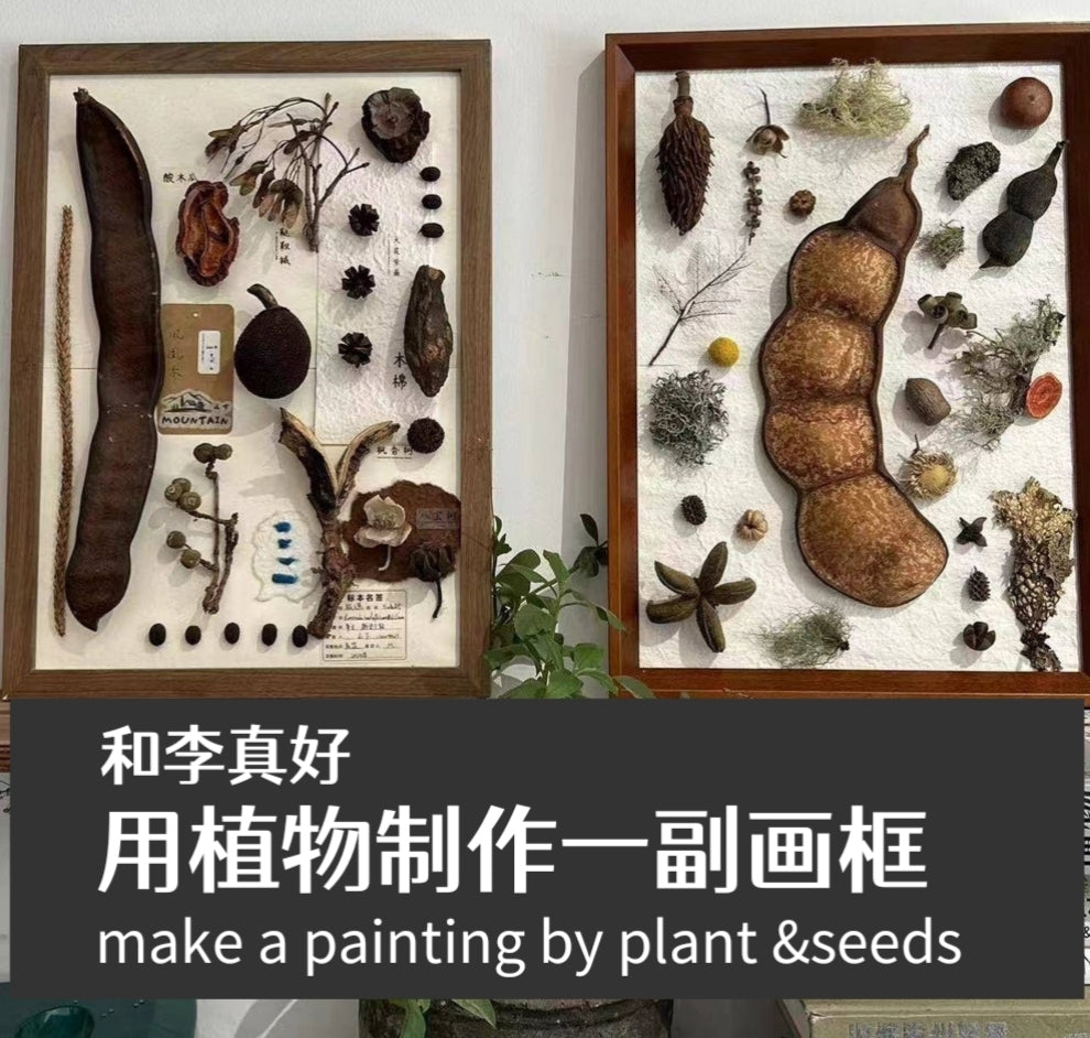 用植物和果实制作一幅画框