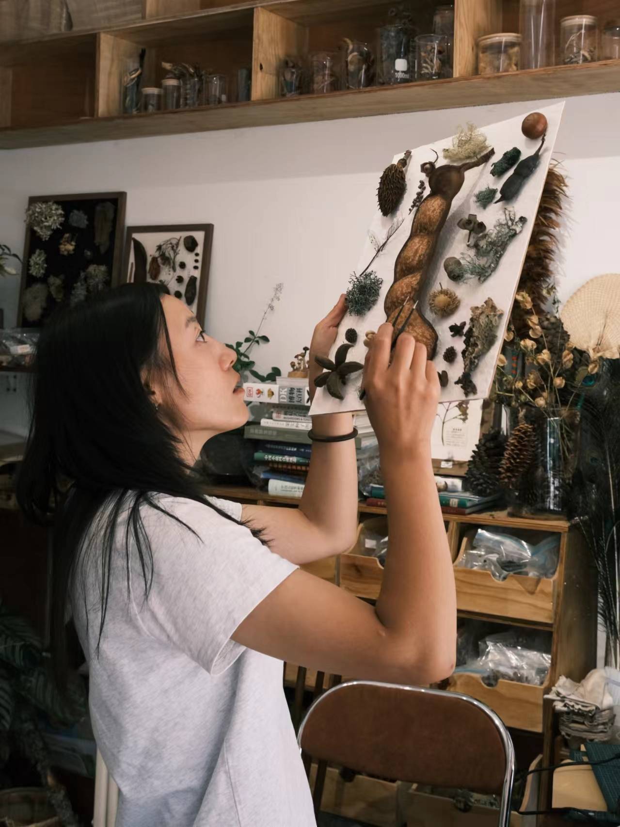 用植物和果实制作一幅画框