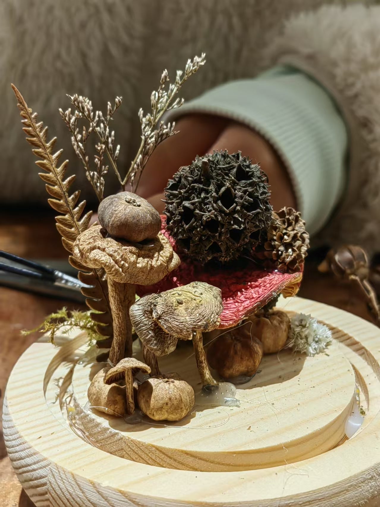 制作「蘑菇灯」| 用自己森林里采集的蘑菇